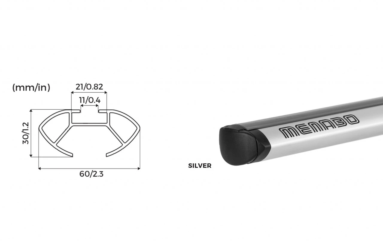 5. Bare transversale Menabo Delta Silver pentru Seat Ibiza IV SC, 3 usi, model 2008-2016