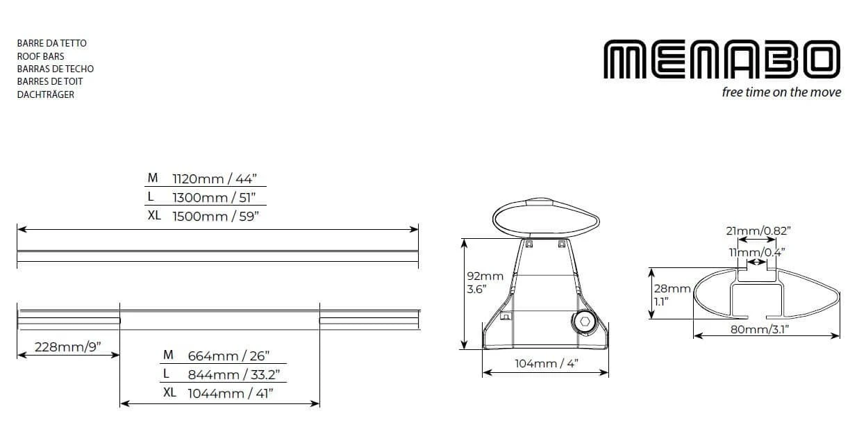 10. Bare transversale Menabo Omega Plus Black pentru BMW Serie 5 (E39), 4 usi, model 1995-2003