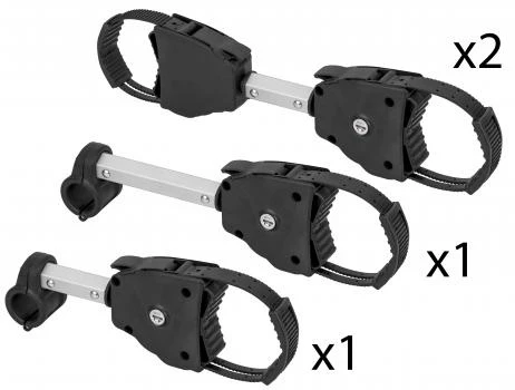 1. Set brat scurt + brat lung + 2 brate duble de prindere a cadrului bicicletei Menabo