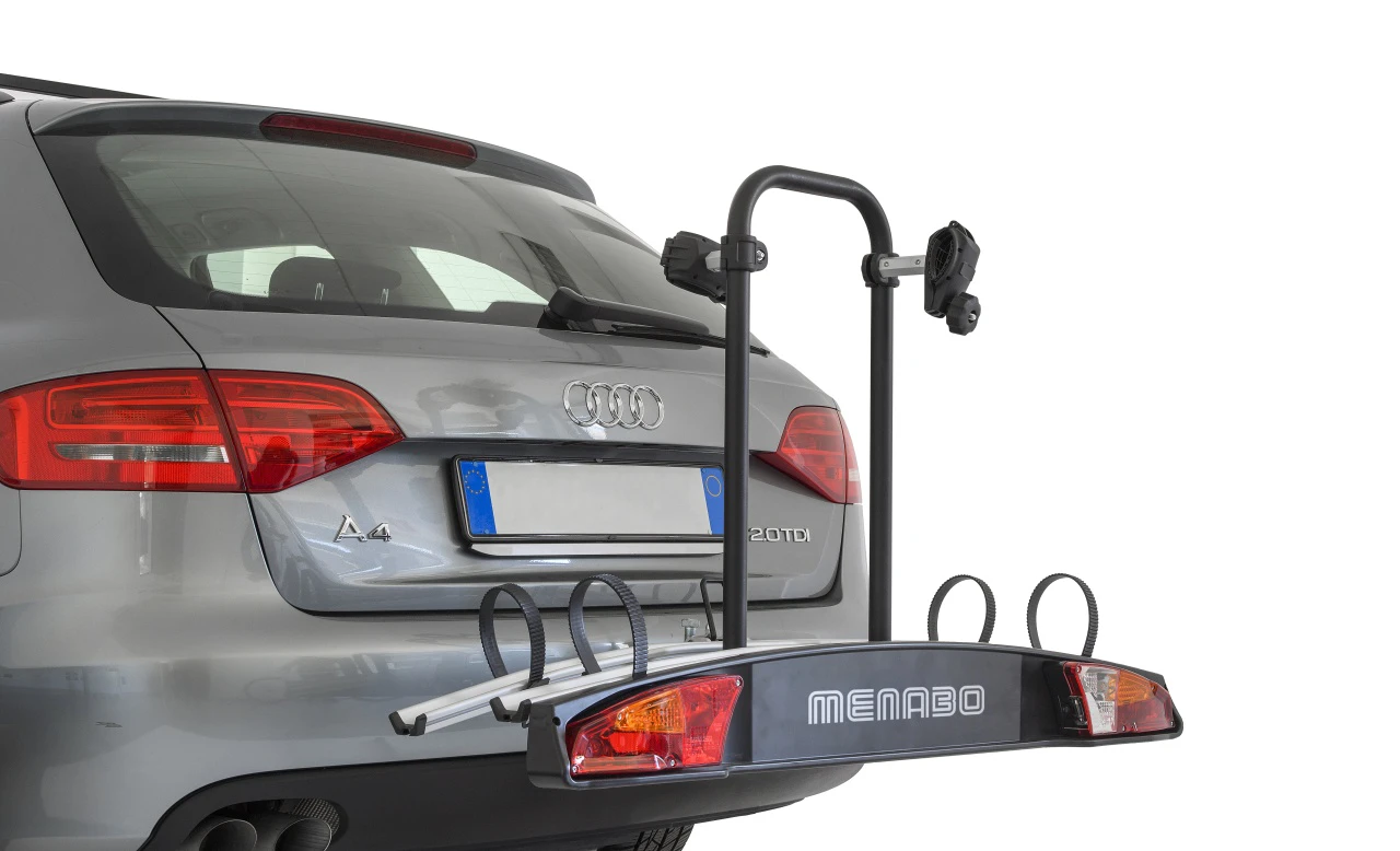 7. Suport biciclete Menabo Merak Tilting pentru 2 biciclete cu prindere pe carligul de remorcare