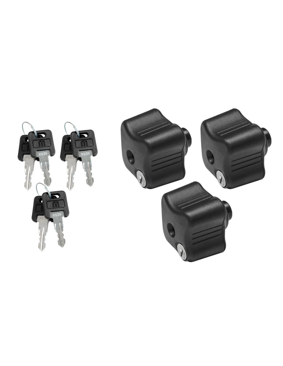 1. Set 3 butoane antifurt Menabo pentru suporturi de biciclete