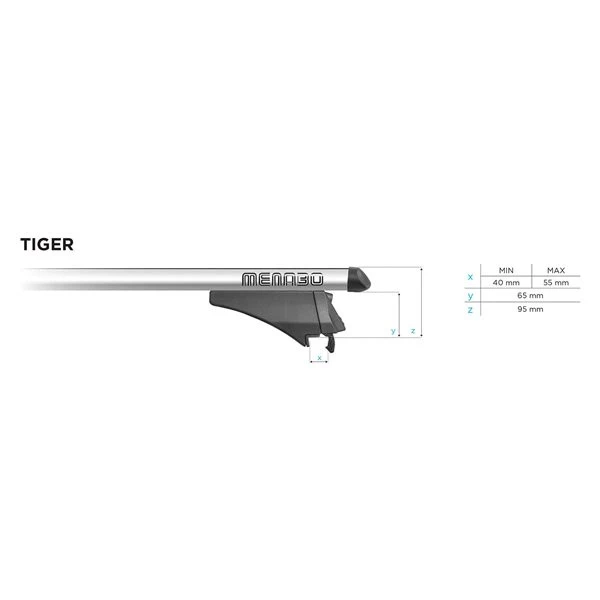 5. Bare transversale Menabo Tiger Silver pentru Volkswagen Touareg II (7P) 2014-2018