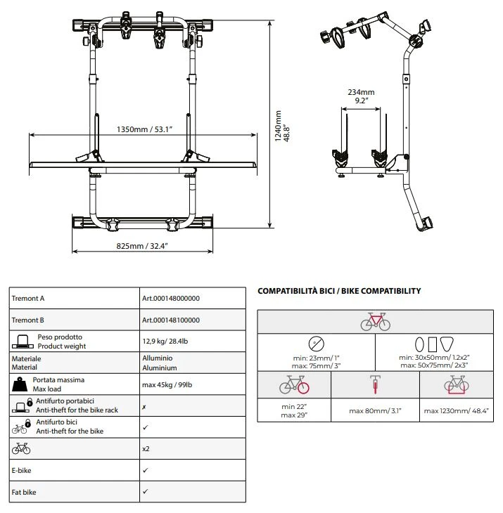 9. Suport biciclete autorulota Menabo Tremont Fiat Ducato III, model 2006+