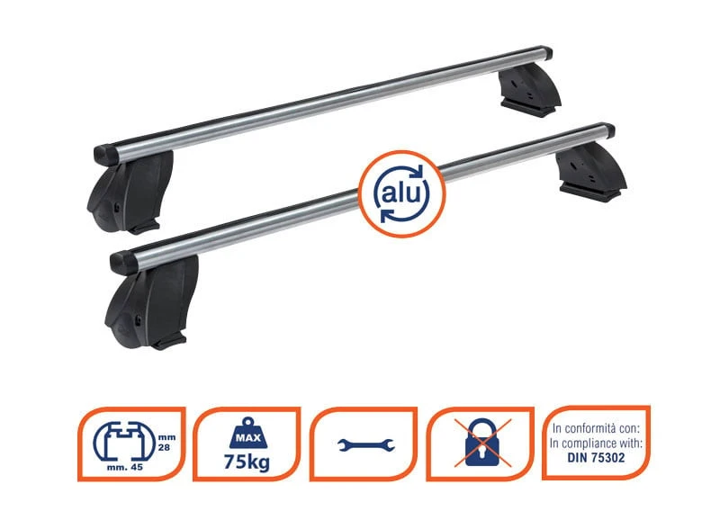 4. Bare transversale aluminiu K39 pentru Volkswagen T5 Transporter, model 2009-2015