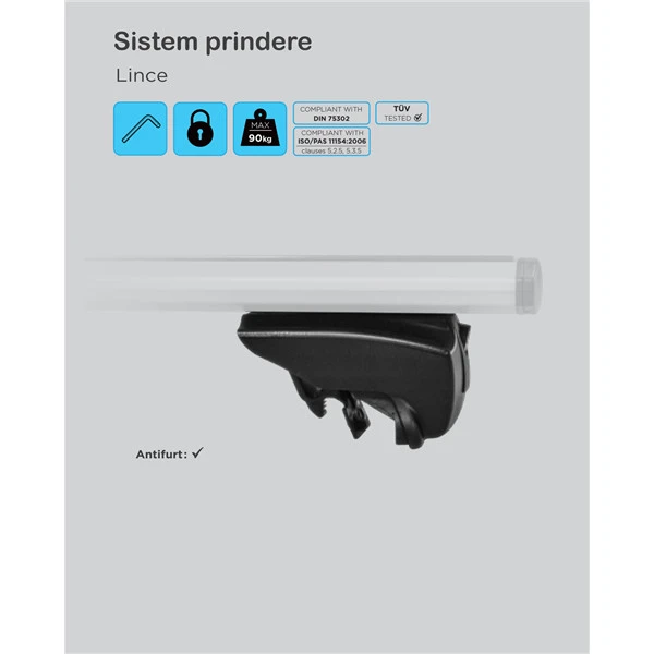 9. Bare transversale Menabo Lince Silver XL pentru Audi Q3 (F3) 2018+