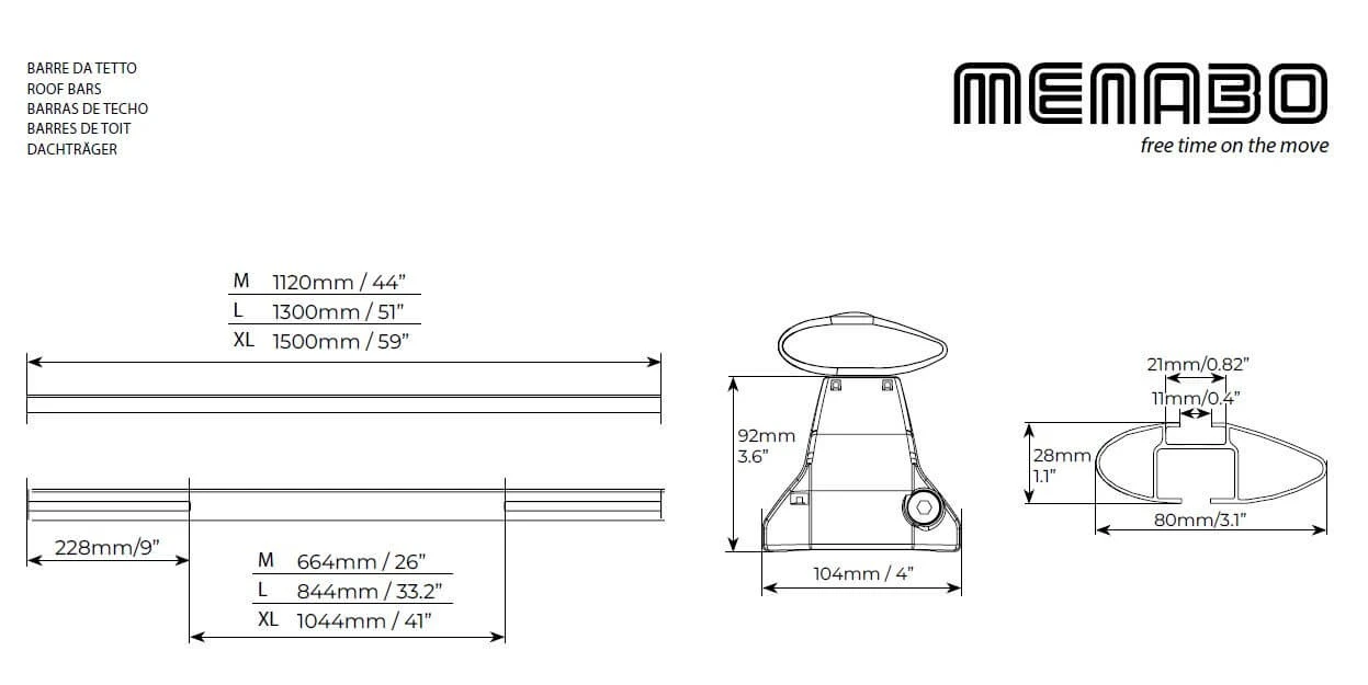 10. Bare transversale Menabo Omega Plus Black pentru Citroen C4 Picasso (Mk1), 5 usi, model 2006-2013