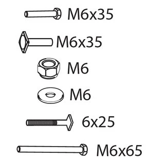 1. Set suruburi pentru extensia +1 a suportului Menabo Alphard