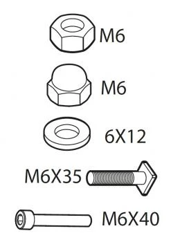 1. Set suruburi pentru suportul de biciclete Menabo Polaris