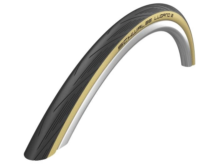 1. ANVELOPA SCHWALBE LUGANO II BLACK BEIGE 700X25C