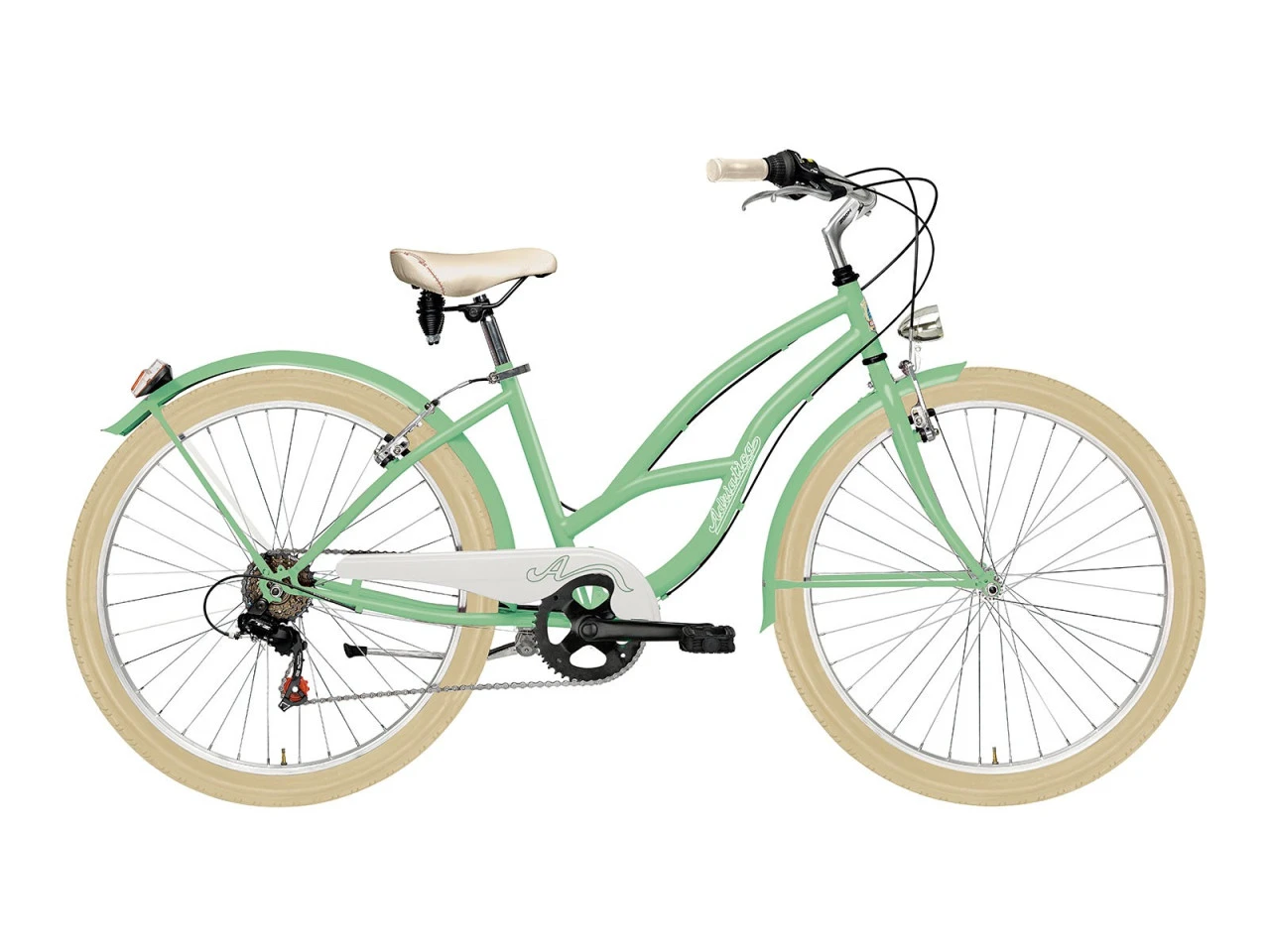 1. Bicicleta Adriatica Cruiser Lady 26 6V Verde 45 cm