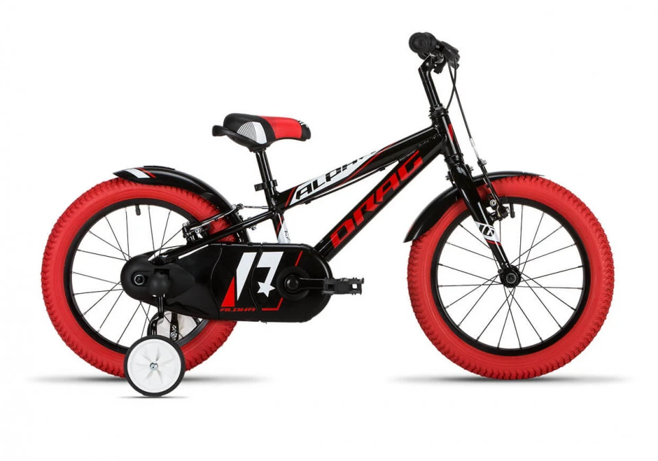 1. Bicicleta copii DRAG Alpha 16" Negru-Rosu