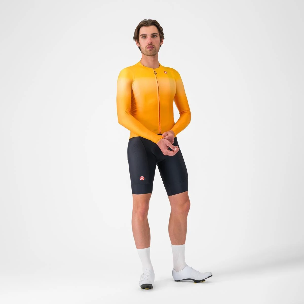 2. Bluza cu maneca lunga Castelli UPF LS, pentru barbati, portocaliu aprins XXL