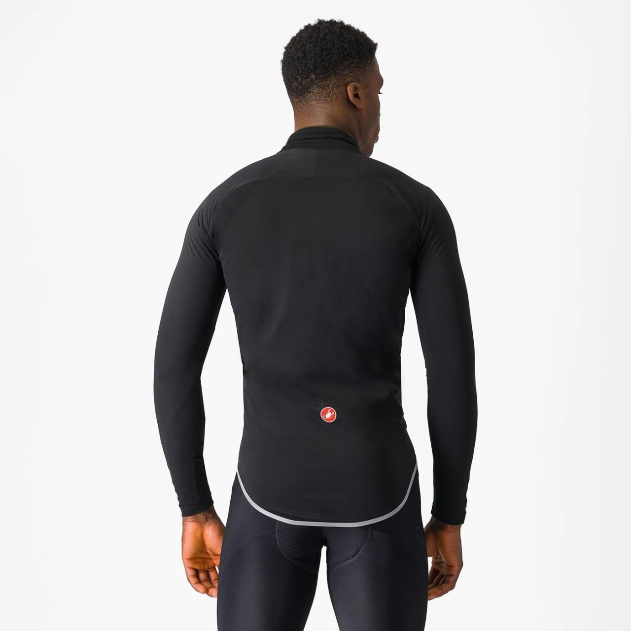 2. Jacheta de ploaie Castelli Ultra Rain Cape, pentru barbati, negru/argintiu reflex, XXL