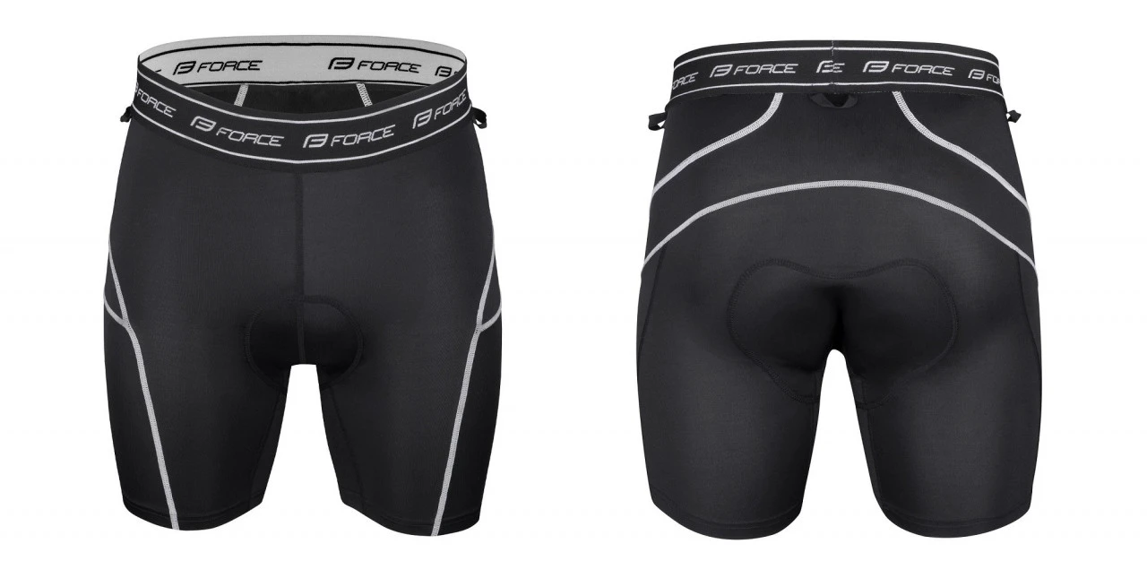 4. Pantaloni scurti Force MTB-11 bazon detasabil Gri/Rosu/Negru