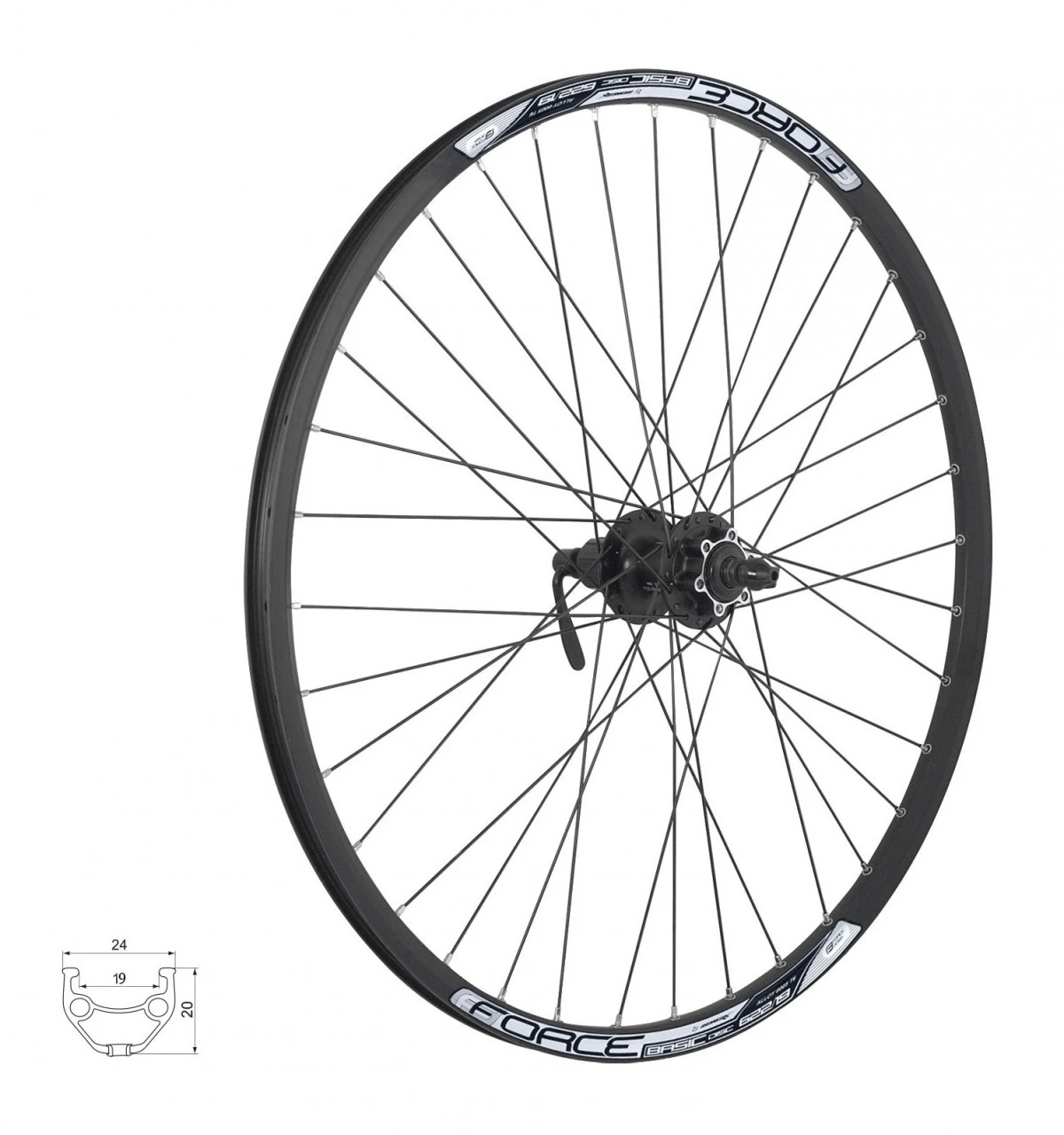 1. Roata spate Force Basic Disc 622x19 butuc Shimano FHM475