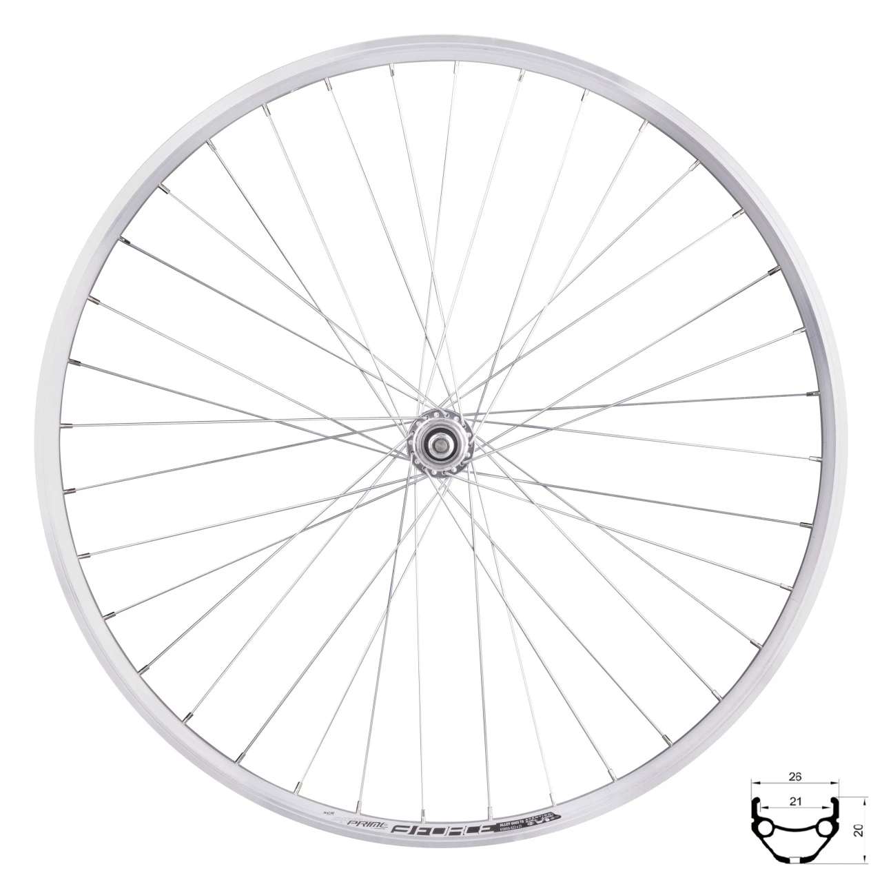 1. Roata spate Force Prime 28 622x21 Argintie 36h
