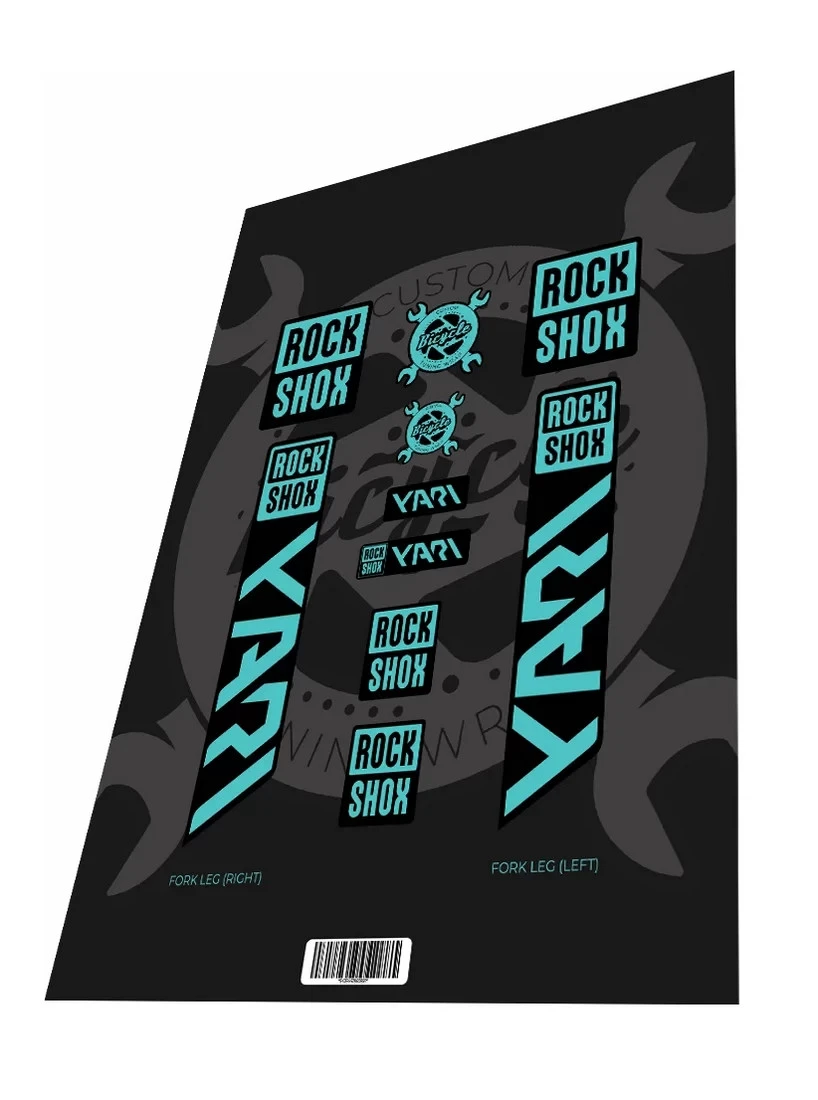 1. Set stickere adezive furca ROCKSHOX Yari Sky Blue 2022