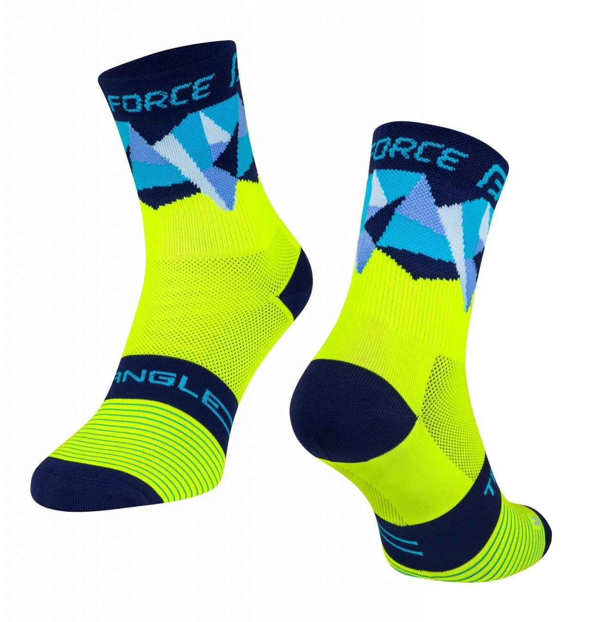 1. Sosete Force Triangle fluo/albastre S-M