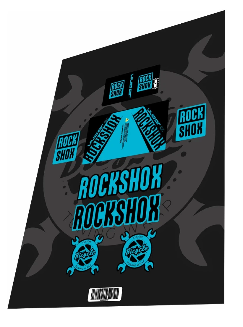 1. Stickere adezive amortizor ROCKSHOX Vivid R2C AIR Sky Blue Black 2016