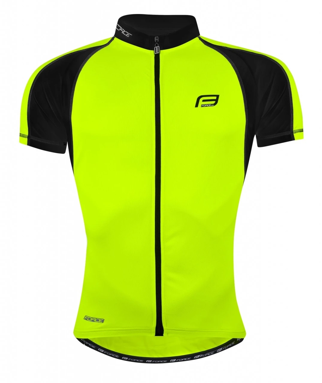 1. Tricou ciclism Force T10 fluo-Negru S