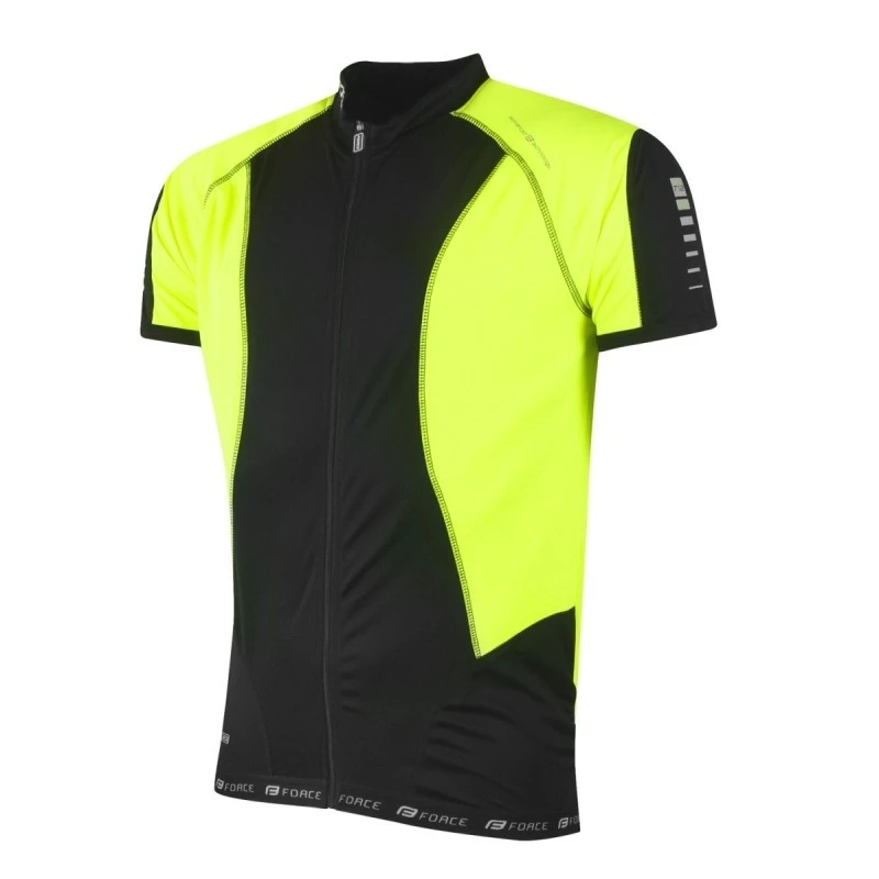 1. Tricou ciclism Force T12 negru/fluo M