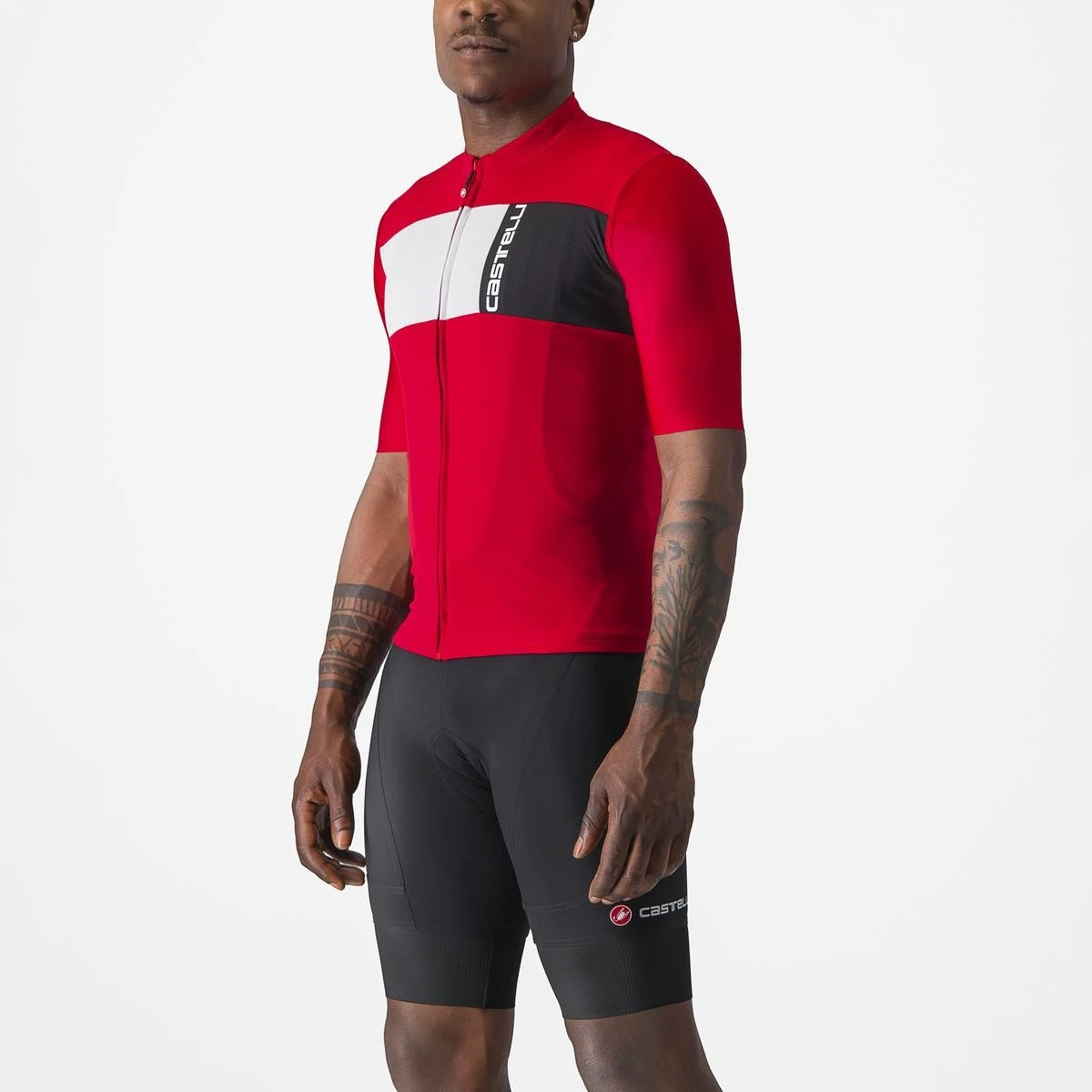 3. Tricou cu maneca scurta Castelli Prologo 7, Rosu/Alb/Negru, L