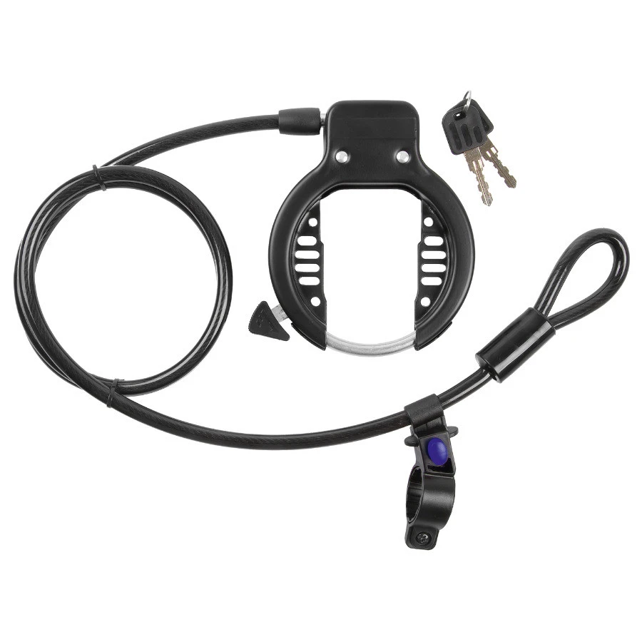 1. Antifurt Cadru cu Cheie si Cablu Spiralat M-WAVE RINGLOOP