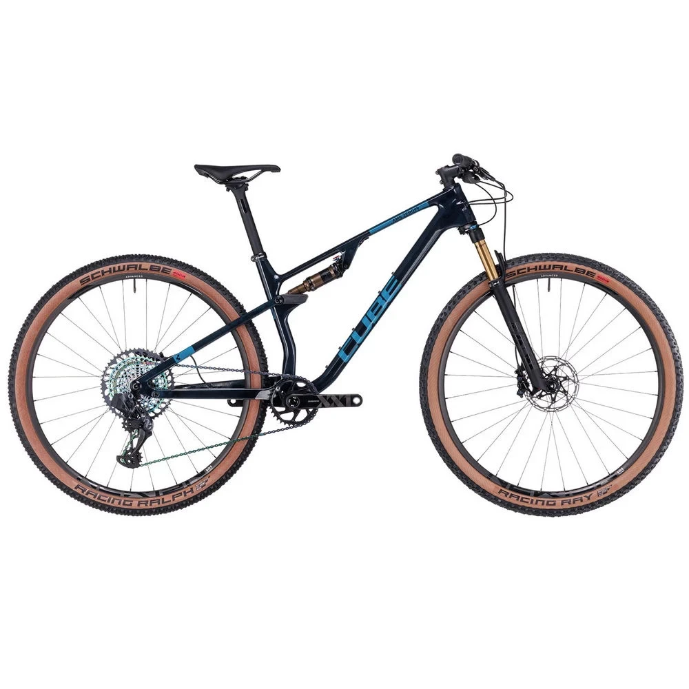1. Bicicleta Full Suspension CUBE AMS ZERO99 C:68X SLT 29 Lichidblue´n´Blue