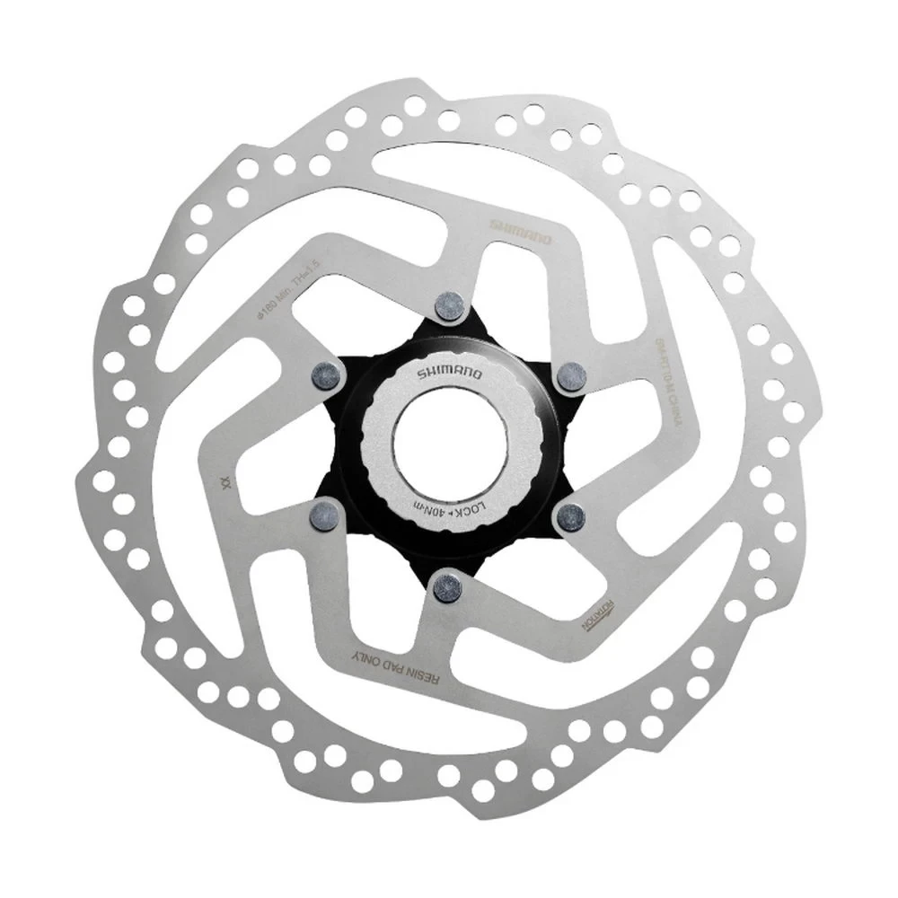 1. Disc frana Shimano SM-RT10-M, Center Lock, piulita cu caneluri interne si externe, 180mm