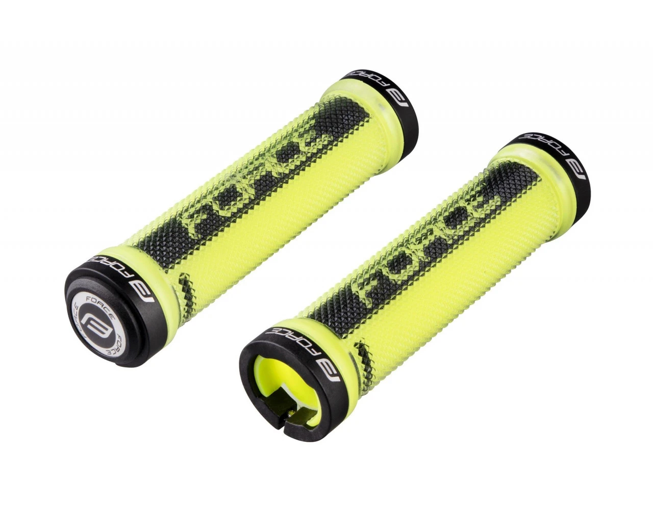 1. Mansoane Force Logo din cauciuc cu locking, fluo/negru