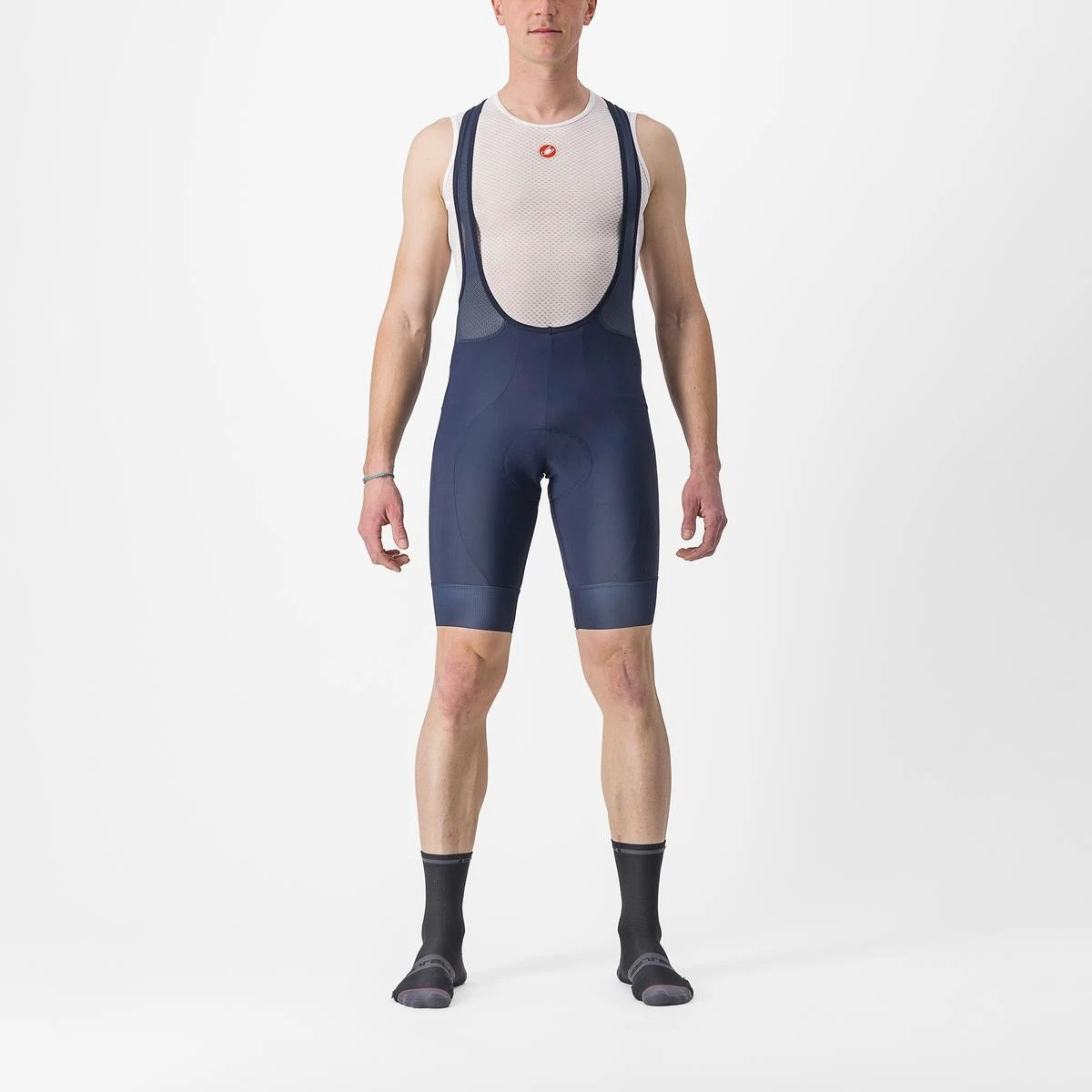 1. Pantaloni scurti cu bretele Castelli Entrata 2, pentru barbati, albastru belgian, XXXL