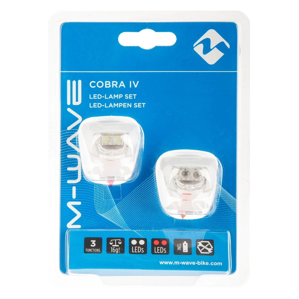 5. Set Flash cu Baterii M-WAVE COBRA IV - Alb