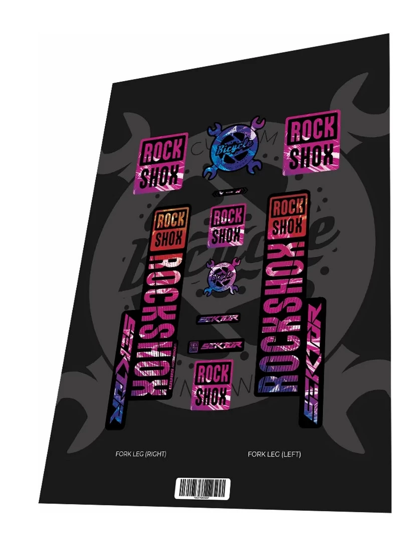 1. Set stickere adezive furca ROCKSHOX Sektor Plastic Gradient 2018