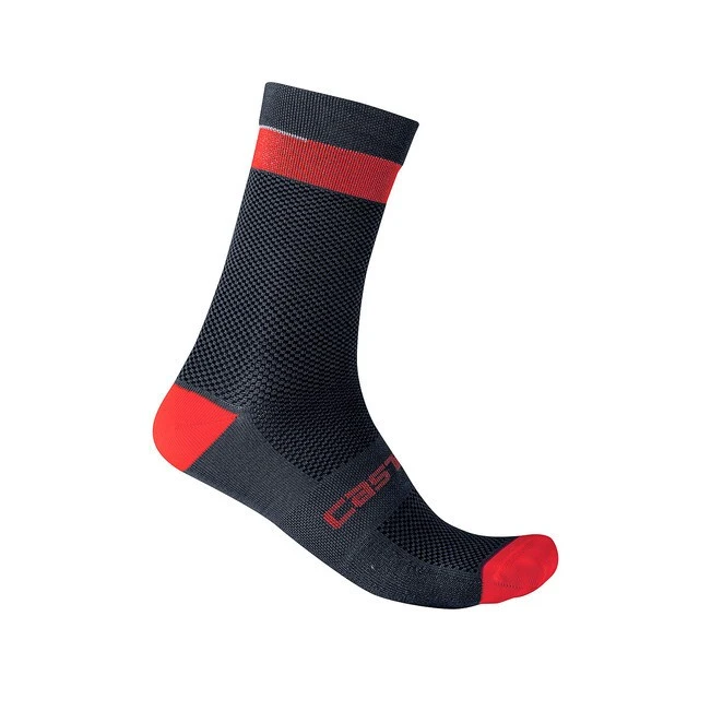 1. Sosete Castelli Alpha 18 Bleumarin/Rosu