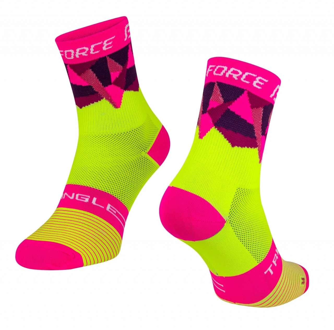 1. Sosete Force Triangle fluo/roz S-M