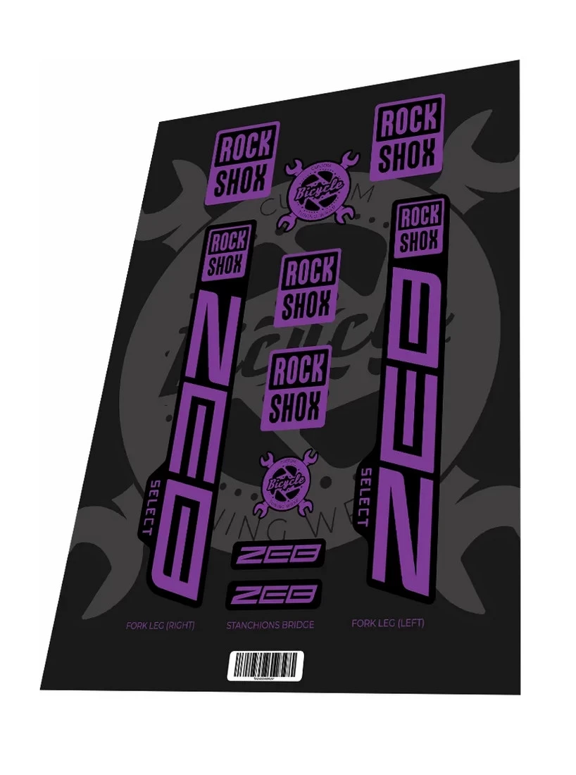 1. Stickere adezive furca ROCKSHOX Zeb Select 2022 Purple