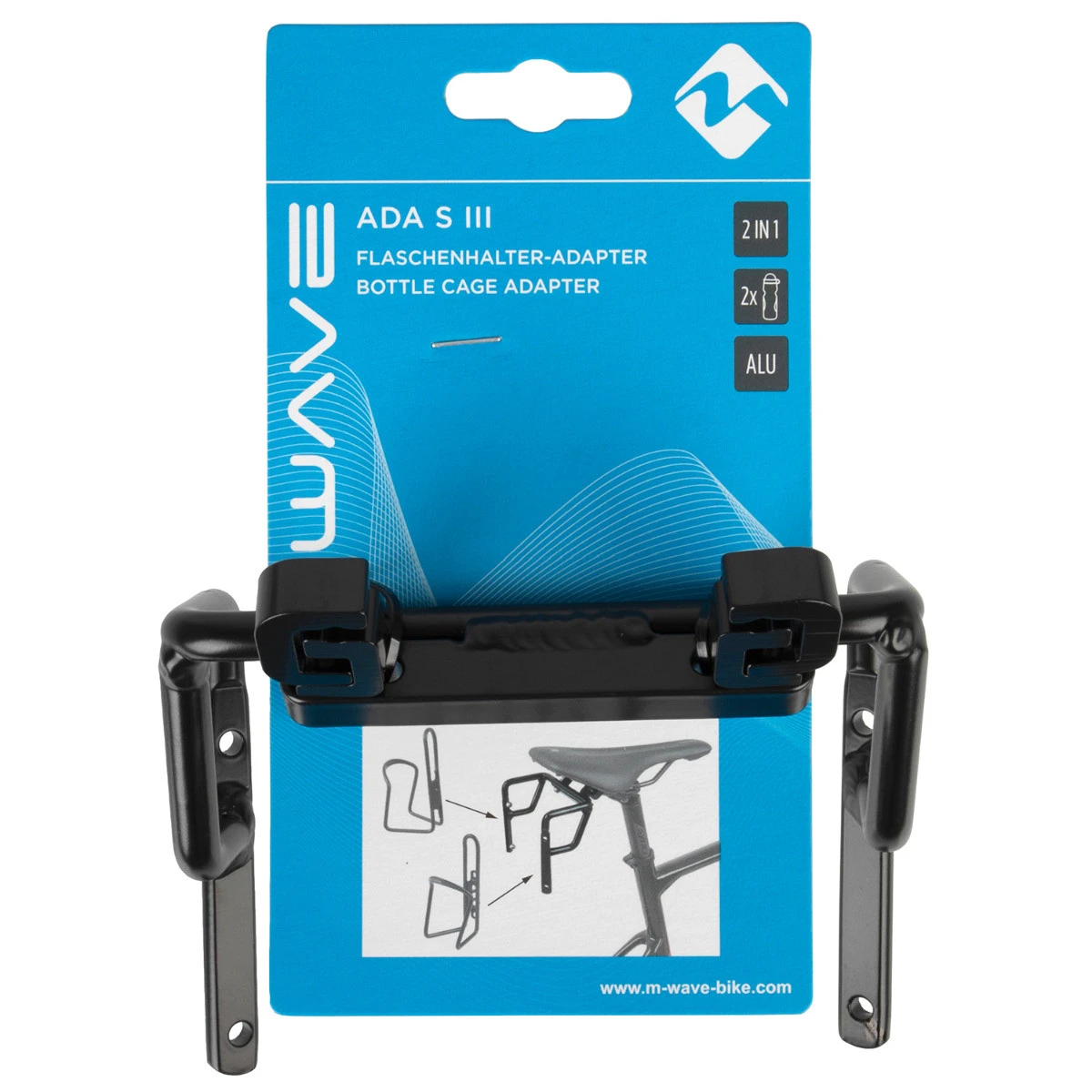 2. Adaptor Suport Bidon M-WAVE Ada S III Aluminiu Negru