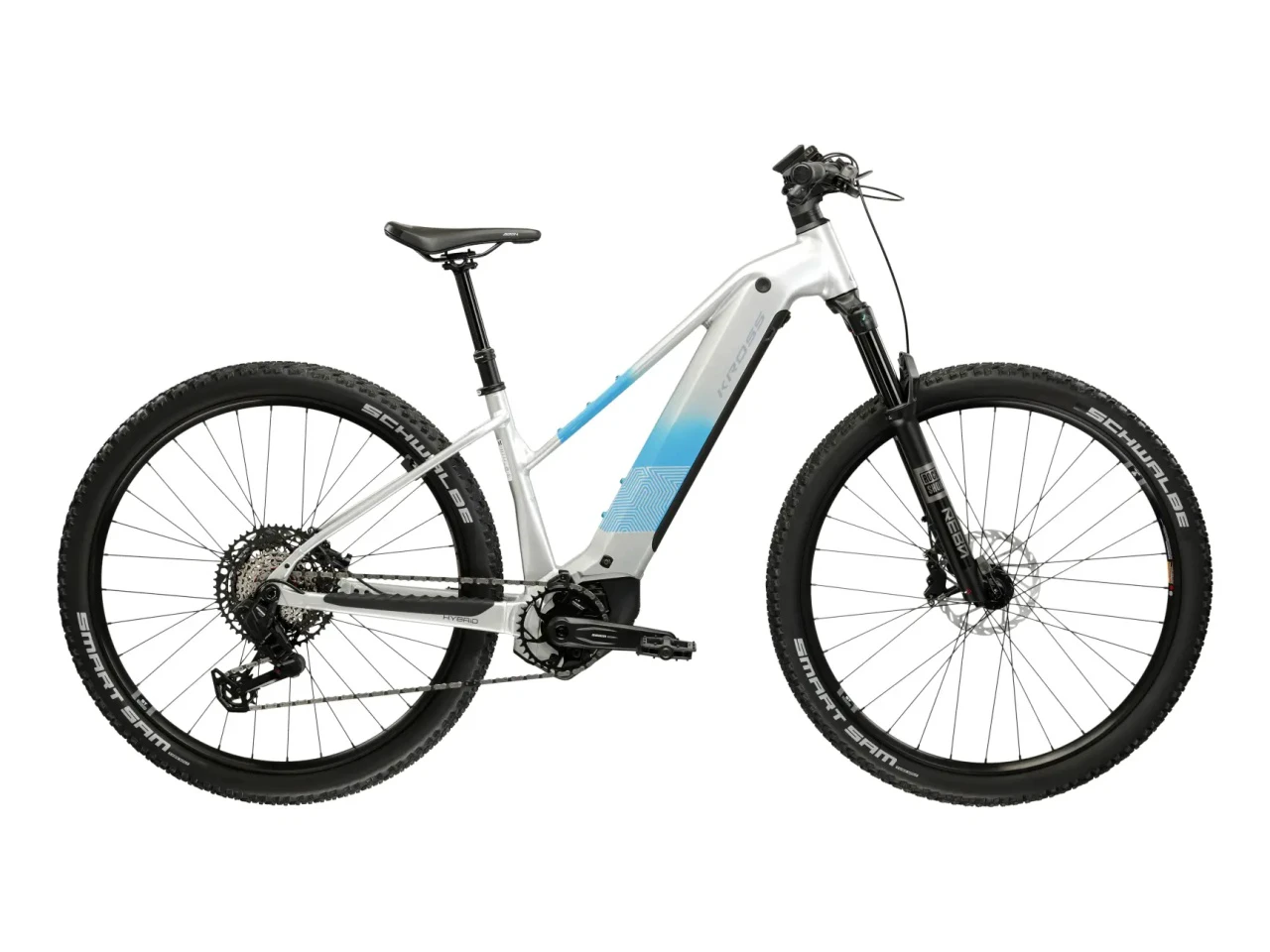1. BICICLETA ELECTRICA MTB KROSS Influx Hyb 5.0 800 SILVER