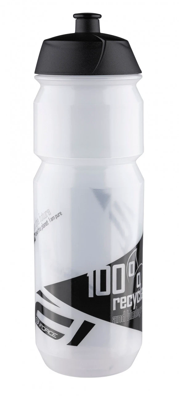 1. Bidon Force Bio 0.75l negru transparent