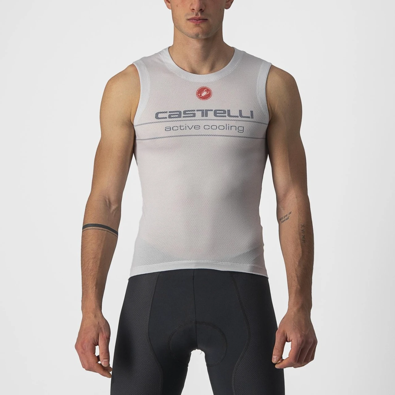 1. Bluza de corp fara maneci Castelli Active Cooling SL, pentru barbati, gri argintiu, L