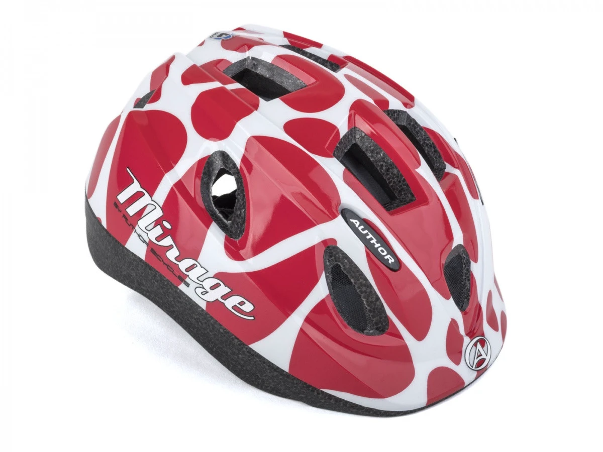 1. Casca Copii AUTHOR Mirage Inmold 52-56 cm Rosu/Alb