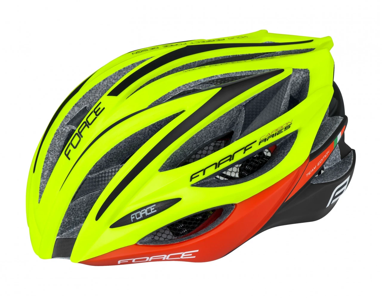 1. Casca Force Aries fluo/rosu L-XL (58-62 cm)