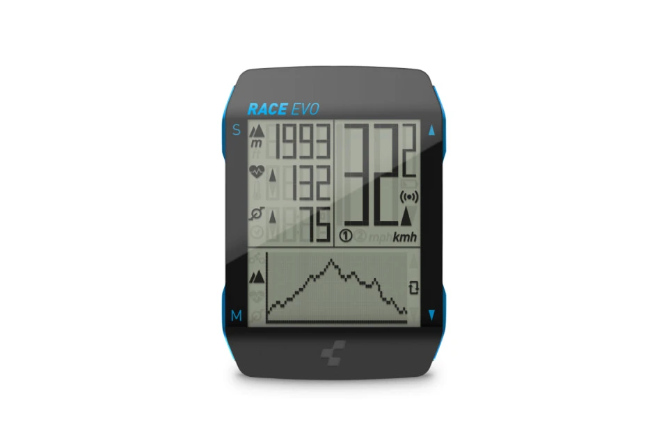 1. Ciclocomputer CUBE Computer RACE EVO black´n´blue metallic