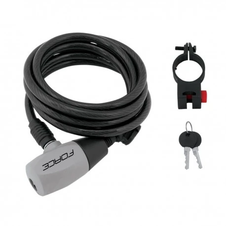 1. Lacat Force Ron spirala 120cm/8 mm negru