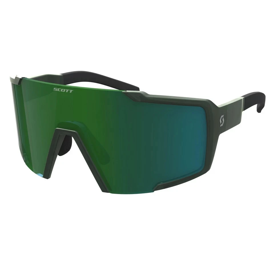 1. Ochelari soare SCOTT Shield Compact Kaki Green-Green Chrome