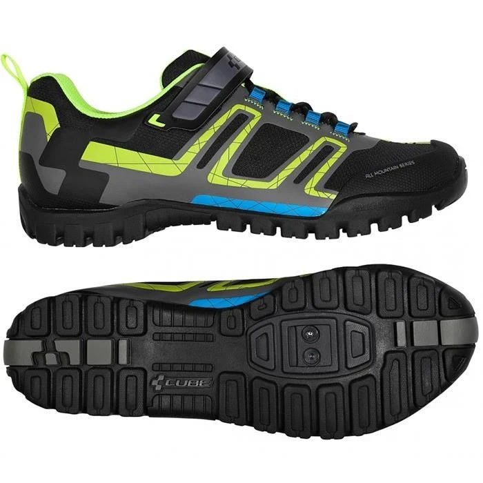 1. Pantofi Ciclism CUBE All Mountain Black Green Blue
