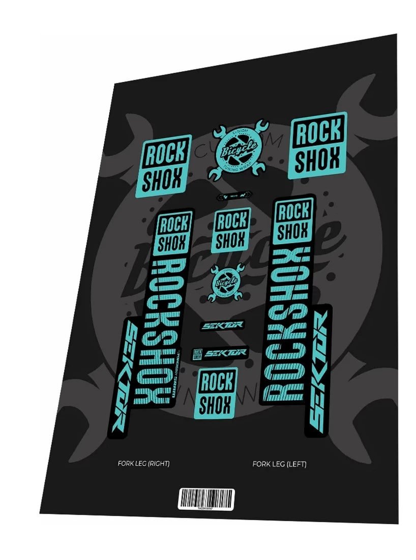 1. Set stickere adezive furca ROCKSHOX Sektor Sky Blue 2018