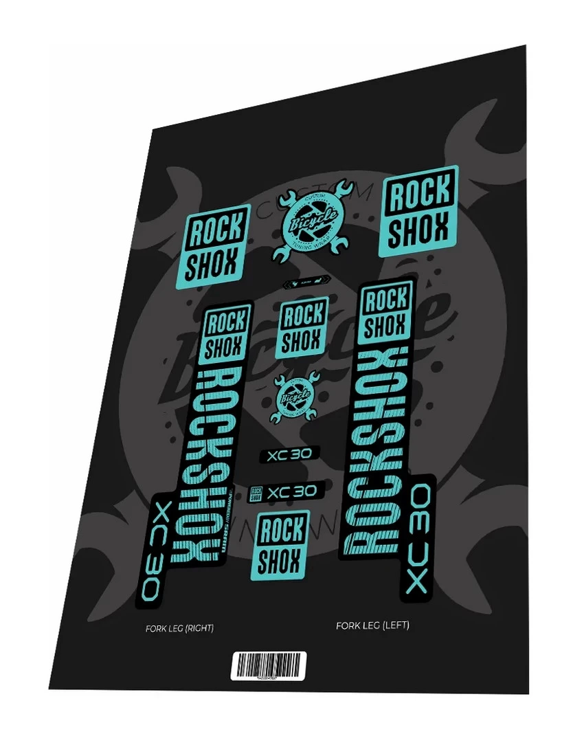 1. Set stickere adezive furca ROCKSHOX XC30 2018 Sky Blue