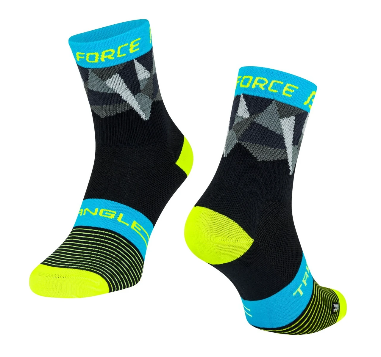 1. Sosete Force Triangle negru/fluo/albastru L-XL