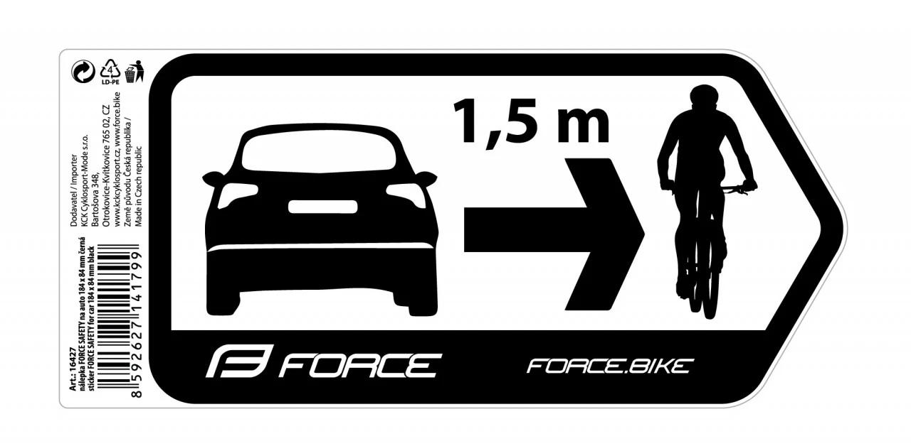 1. Sticker Force Safety pentru masina 184 x 84 mm negru
